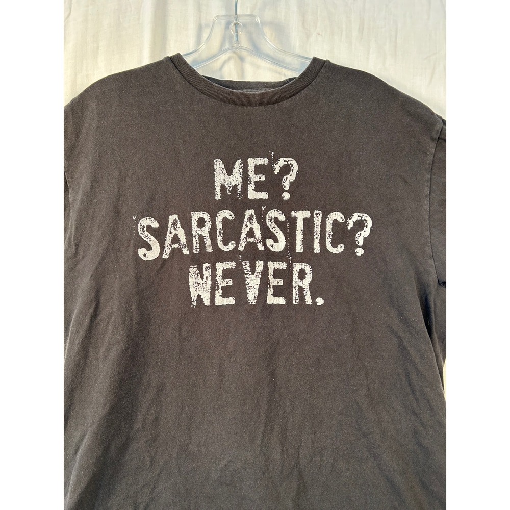 "Me Sarcastic Never" Graphic T-Shirt Humor Tee Woman's  M #2247 - Picture 2 of 11